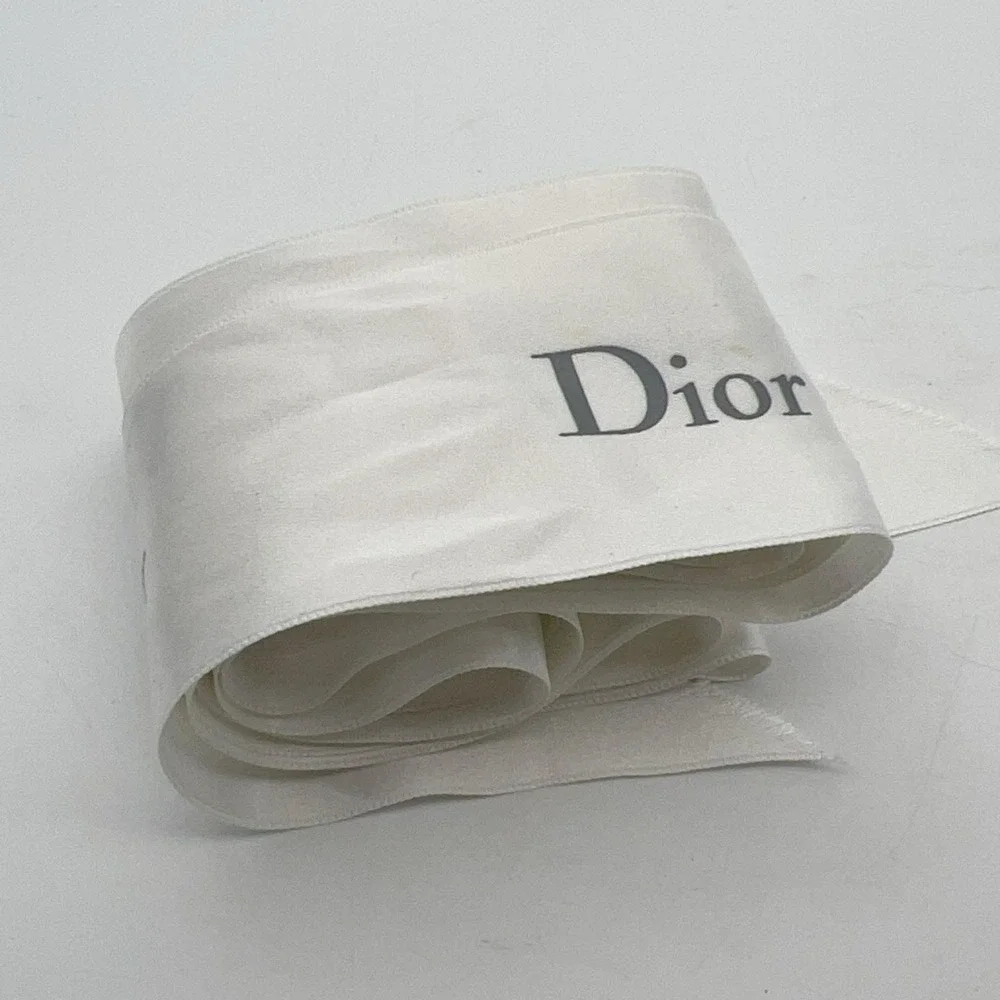 Dior‎ White Satin Logo Ribbon 104 Inches Authentic Designer Gift Wrap Accessory